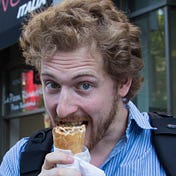 Rich Harris eating an ice cream