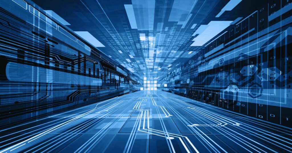 Blue digital graphic representation